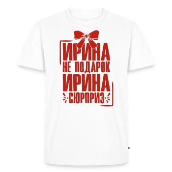 Irina disant en russe tenue russe pour - T-shirt Premium bio Homme - blanc - Devant - Nico (187cm)