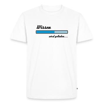Knowledge is loading ... - Men's Premium Organic T-Shirt - white - Front - Nico (187cm)