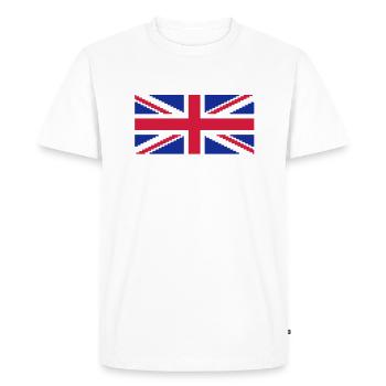 Union Jack Flag UK Pixel - T-shirt Premium bio Homme - blanc - Devant - Nico (187cm)