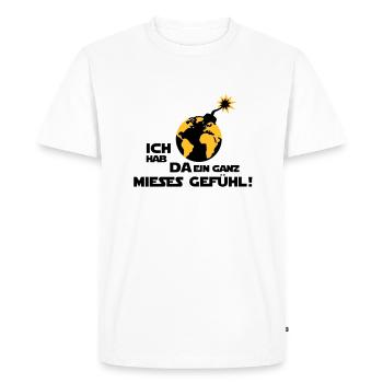 J'ai un mauvais pressentiment, bombe de terre, 2c - T-shirt Premium bio Homme - blanc - Devant - Nico (187cm)