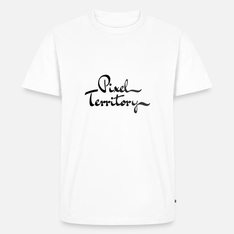 Pixel Territory Handwriting - Männer Premium Bio T-Shirt - Weiß