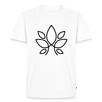 abstract logo with leaves - Men's Premium Organic T-Shirt - white - Front - Nico (187cm)