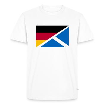 Drapeau de l’Allemagne et de l’Écosse - T-shirt Premium bio Homme - blanc - Devant - Nico (187cm)
