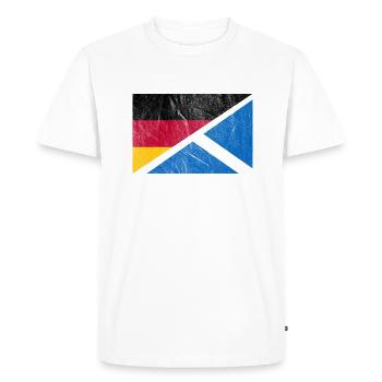 Drapeau de l’Ecosse Allemagne Vintage - T-shirt Premium bio Homme - blanc - Devant - Nico (187cm)