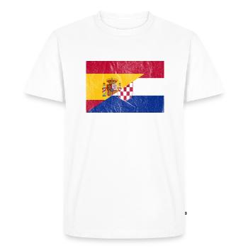 Drapeau Vintage Espagne Croatie - T-shirt Premium bio Homme - blanc - Devant - Nico (187cm)