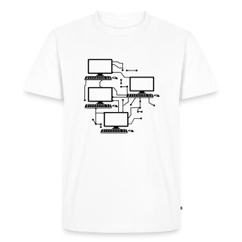 lanparty networked gamer gamble connected pattern - Men's Premium Organic T-Shirt - white - Front - Nico (187cm)