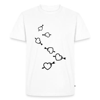 Flèche du symbole du cœur - T-shirt Premium bio Homme - blanc - Devant - Nico (187cm)