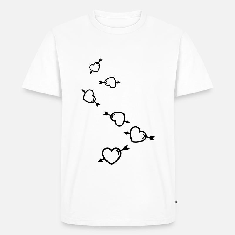 Herz symbol pfeil - Männer Premium Bio T-Shirt - Weiß