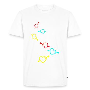 Flèche du symbole du cœur - T-shirt Premium bio Homme - blanc - Devant - Nico (187cm)