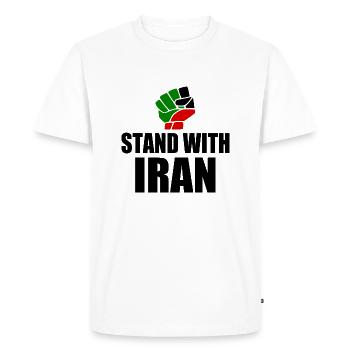 Stand with iran - T-shirt Premium bio Homme - blanc - Devant - Nico (187cm)