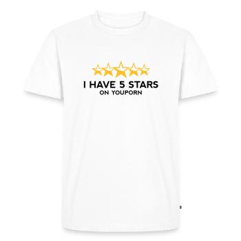Je ai cinq étoiles sur YouPorn! - T-shirt Premium bio Homme - blanc - Devant - Nico (187cm)