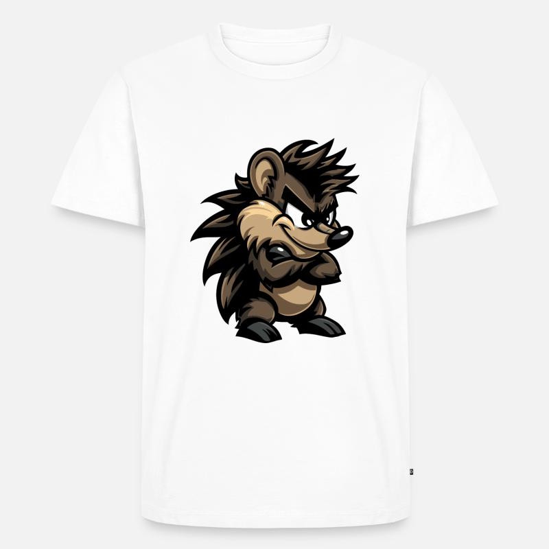 Igel Comic - Männer Premium Bio T-Shirt - Weiß