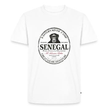 Sénégal - Chimpanzés - T-shirt Premium bio Homme - blanc - Devant - Nico (187cm)