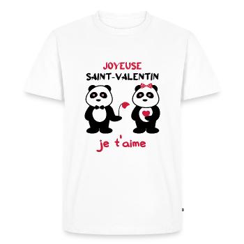 joyeuse saint valentin, cadeau saint-valentin - T-shirt Premium bio Homme - blanc - Devant - Nico (187cm)