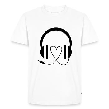 Musique d'amour - T-shirt Premium bio Homme - blanc - Devant - Nico (187cm)
