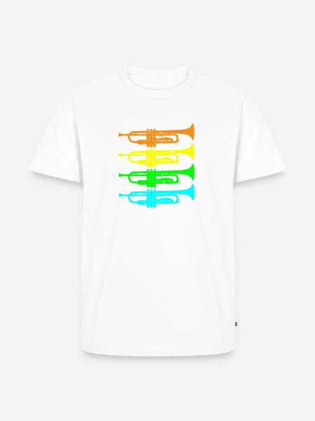 Trompete - Männer Premium Bio T-Shirt - Weiß