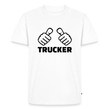 Trucker - Men's Premium Organic T-Shirt - white - Front - Nico (187cm)