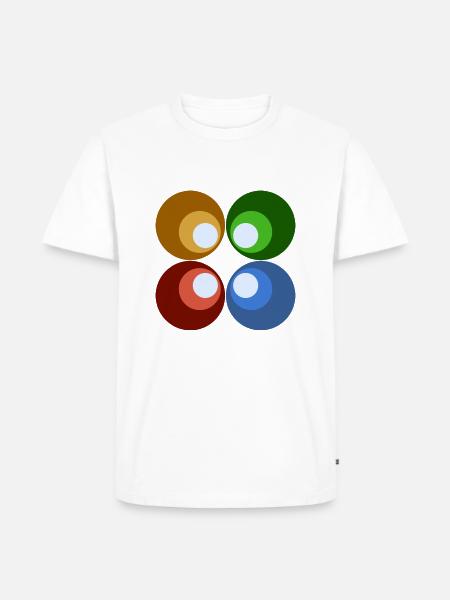 Retrokreise bunt - Männer Premium Bio T-Shirt - Weiß