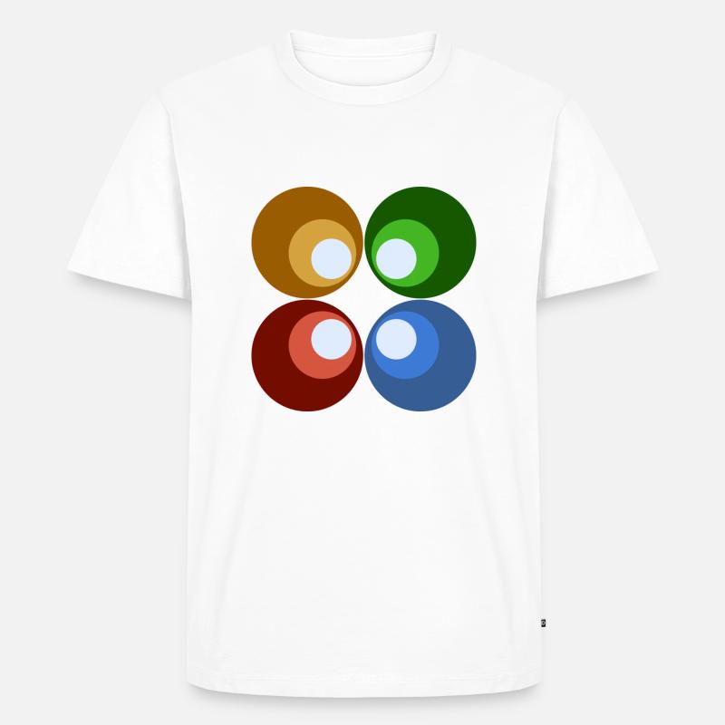 Retrokreise bunt - Männer Premium Bio T-Shirt - Weiß
