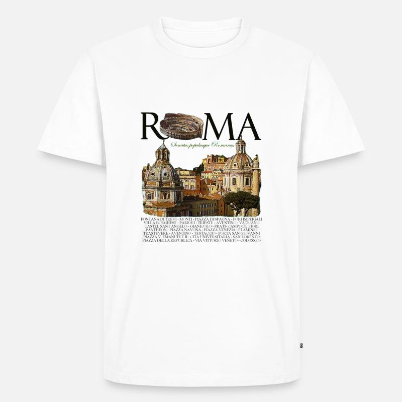 ROME - Männer Premium Bio T-Shirt - Weiß