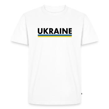 Ukraine - T-shirt Premium bio Homme - blanc - Devant - Nico (187cm)