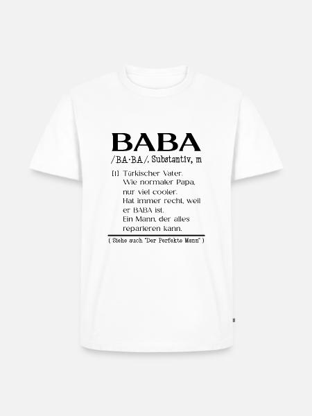Türkischer Vater Baba definition - Männer Premium Bio T-Shirt - Weiß