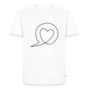 Speech bubble with heart - Men's Premium Organic T-Shirt - white - Front - Nico (187cm)