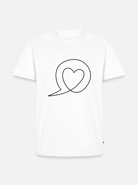 Speech bubble with heart - Men's Premium Organic T-Shirt - white