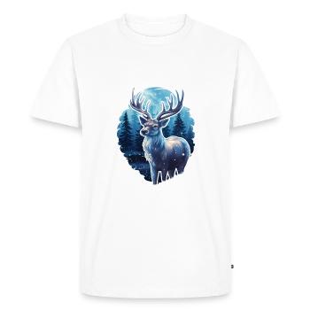 Deer in winter - Men's Premium Organic T-Shirt - white - Front - Nico (187cm)