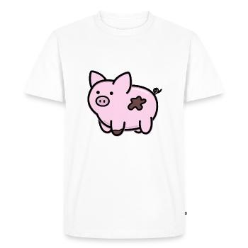 Mignon petit cochon - T-shirt Premium bio Homme - blanc - Devant - Nico (187cm)