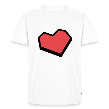 coeur rouge angulaire grossier - T-shirt Premium bio Homme - blanc - Devant - Nico (187cm)