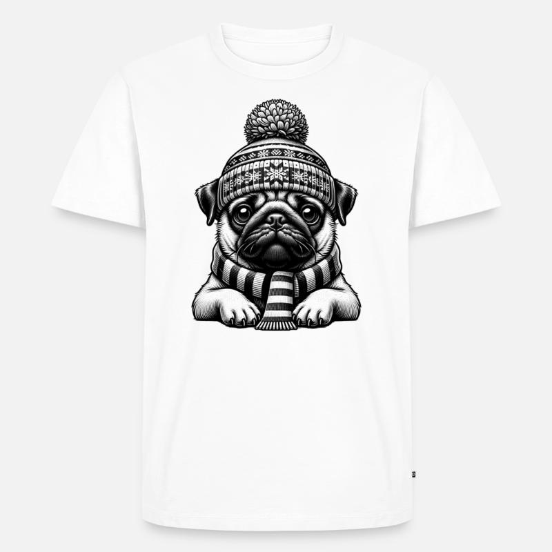 Mops - Männer Premium Bio T-Shirt - Weiß