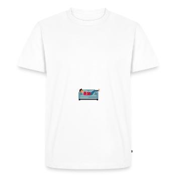 t-shirt humour, fainéant profession - T-shirt Premium bio Homme - blanc - Devant - Nico (187cm)