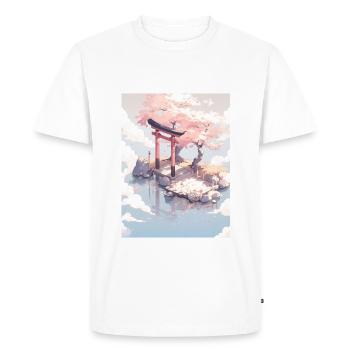 Cutee Cherry Tori - Men's Premium Organic T-Shirt - white - Front - Nico (187cm)