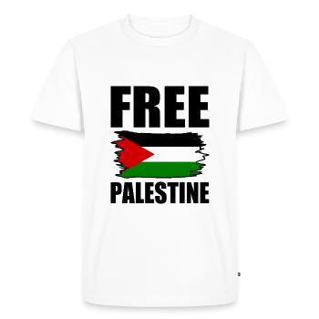 Free palestine - T-shirt Premium bio Homme - blanc - Devant - Nico (187cm)