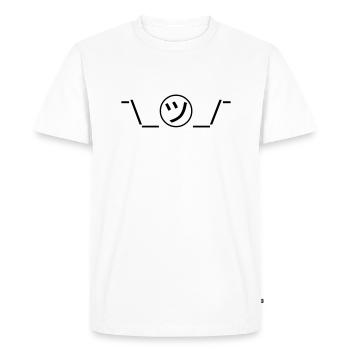 Emoticône Tsu Kana Shrug ¯ \ _㋡_ / ¯ Kaomoji japonais - T-shirt Premium bio Homme - blanc - Devant - Nico (187cm)