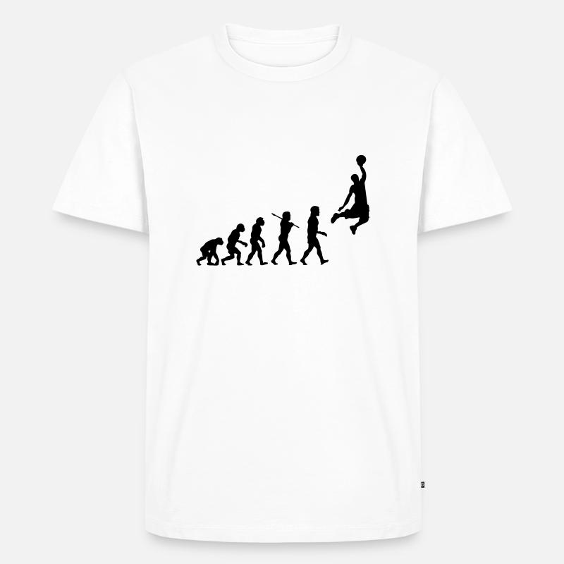 Basketball Dunk Evolution - Männer Premium Bio T-Shirt - Weiß