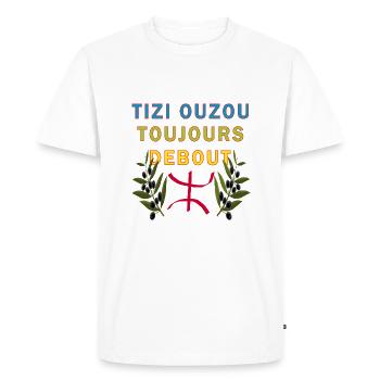 Tizi ouzou toujours debout - T-shirt Premium bio Homme - blanc - Devant - Nico (187cm)