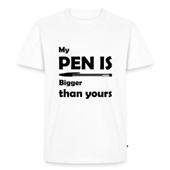 My Pen is big ! - Men's Premium Organic T-Shirt - white - Front - Nico (187cm)