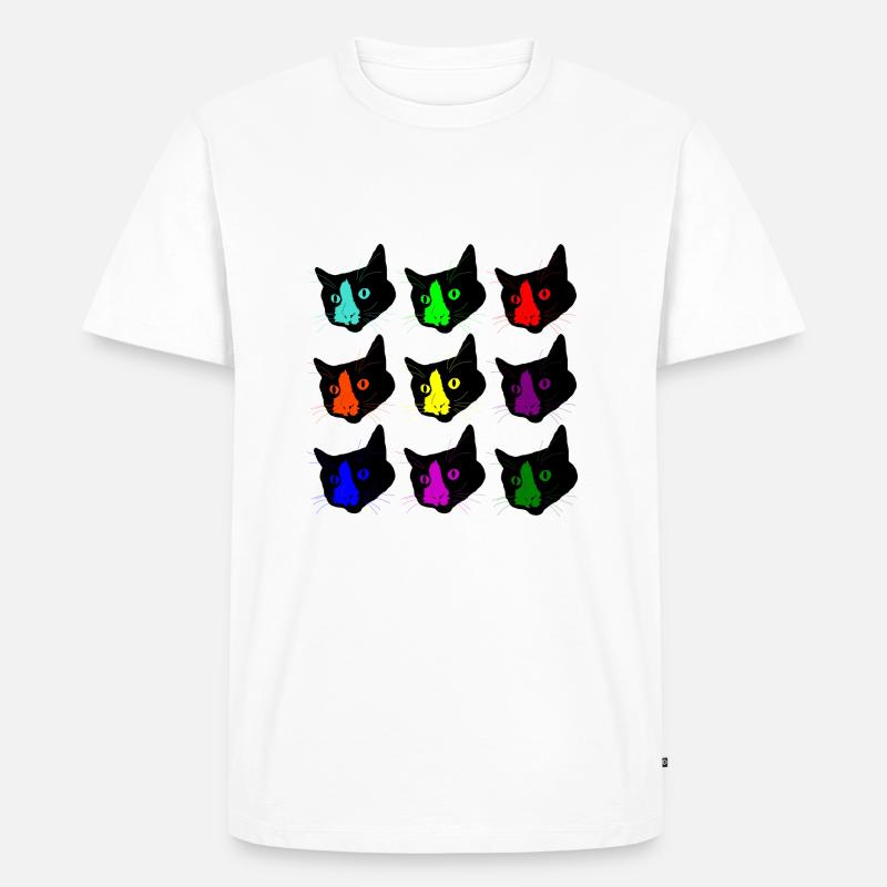 Katze Warhol - Männer Premium Bio T-Shirt - Weiß