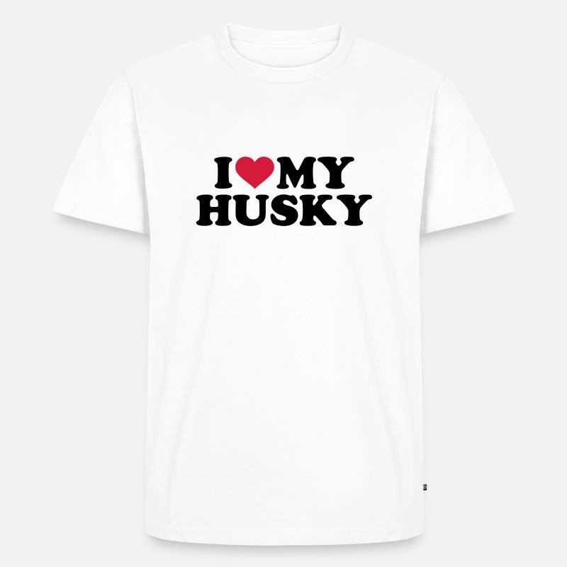Husky - Männer Premium Bio T-Shirt - Weiß