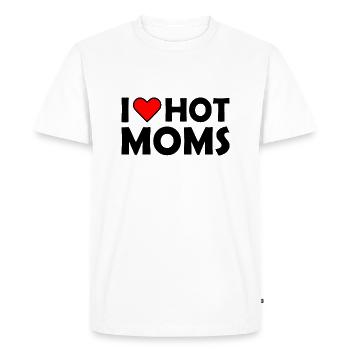 I love hot moms - T-shirt Premium bio Homme - blanc - Devant - Nico (187cm)
