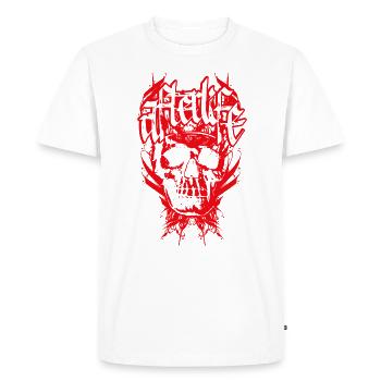 Dark Skull Calligraphy Design - Men's Premium Organic T-Shirt - white - Front - Nico (187cm)