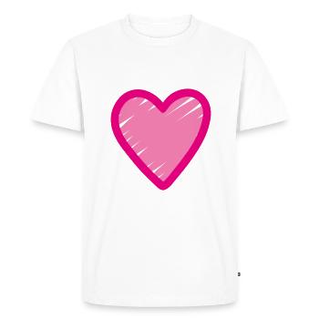 Pink Heart Icon - Men's Premium Organic T-Shirt - white - Front - Nico (187cm)