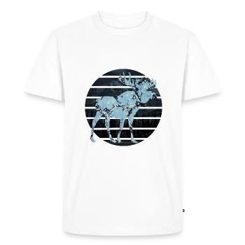 Elch E 55 - Men's Premium Organic T-Shirt - white - Front - Nico (187cm)
