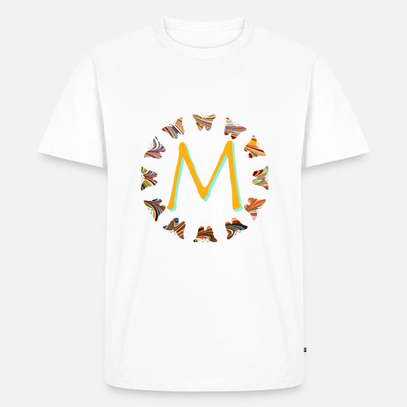 schmetterlinge e 56 m - Männer Premium Bio T-Shirt - Weiß