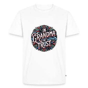 Nous faisons confiance à mamie, nous aimons notre meilleure mamie - T-shirt Premium bio Homme - blanc - Devant - Nico (187cm)