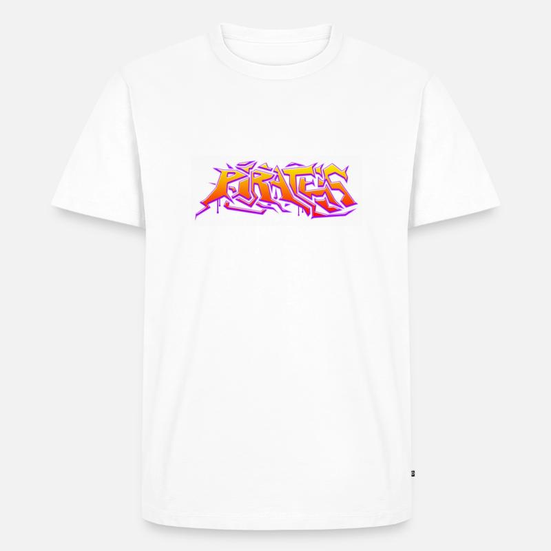 Pirates Graffiti - Männer Premium Bio T-Shirt - Weiß