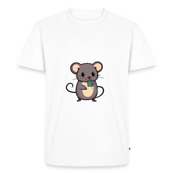 TEENAGER TEE NAGER MAUS TRINKEN GETRÄNK TEEBEUTEL - Männer Premium Bio T-Shirt - Weiß - Vorne - Nico (187cm)