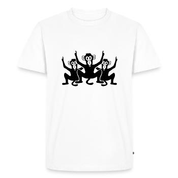 3 fun party celebration monkey friends team - Men's Premium Organic T-Shirt - white - Front - Nico (187cm)